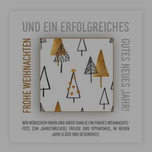 abstrakte, digitale Weihnachts eCard für Kunden in Weiß/Gold mit Spruch, ohne Werbung (1208)