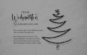 umweltfreundliche Weihnachts E-Card in Weiß & Schwarz mit Spruch, ohne Werbung (1206)