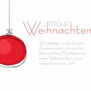 stylische, geschäftliche Weihnachts E-Card in Weiß, Rot undSchwarz mit Spruch, ohne Werbung (1209)