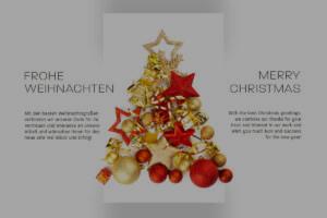 geschäftliche Weihnachts E-Card, Business eCards for Christmas ohne Werbung, mit Spruch in DE & EN (1234)