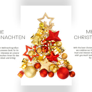 geschäftliche Weihnachts E-Card, Business eCards for Christmas ohne Werbung, mit Spruch in DE & EN (1234)