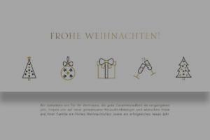 edle Weihnachts eCard für Kunden in Weiß/Gold mit Spruch, ohne Werbung (1244-3)