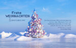 ausgefallene Weihnachts eCard für Kunden, Weihnachtsbaum im Eis mit Spruch, ohne Werbung (1245-1)