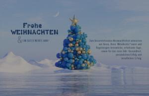 ausgefallene Weihnachts eCard für Kunden, Weihnachtsbaum im Eis mit Spruch, ohne Werbung (1245-2)
