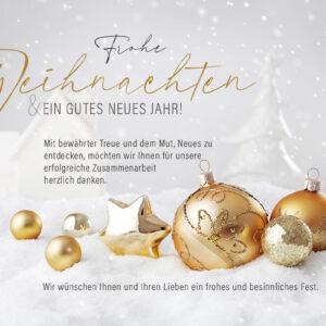 elegante Weihnachts eCard für Kunden in Weiß/Gold mit Spruch, ohne Werbung (1248)