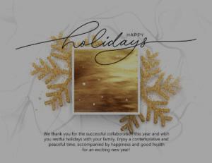 Business eCards for Christmas, digitale Weihnachts E-Card mit Spruch auf Englisch, in Weiß & Gold, ohne Werbung (1265)