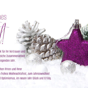 geschäftliche Weihnachts E-Card mit pinken Stern • Nachhaltig • Mit Spruch, keine Werbung (1282)