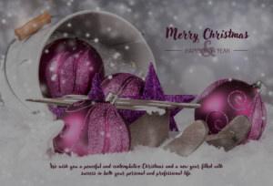 edle Christmas Business E-Card in Pink, ohne Werbung, mit Spruch auf Englisch (1086)