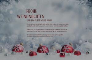 umweltfreundliche digitale Weihnachtskarte, E-Card in Rot und Silber mit Spruch, ohne Werbung (1341)
