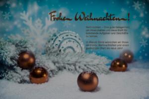 sehr elegante geschäftliche & umweltfreundliche Weihnachts E-Card in Türkis & Bronze, mit Spruch, ohne Werbung (1307) für E-Mail oder Newsletterversand.