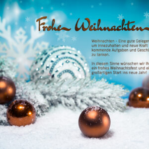 sehr elegante geschäftliche & umweltfreundliche Weihnachts E-Card in Türkis & Bronze, mit Spruch, ohne Werbung (1307) für E-Mail oder Newsletterversand.