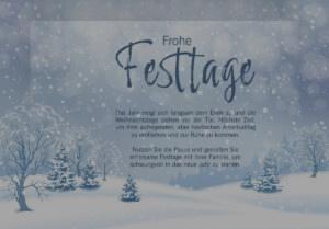 E-Card mit Winterlandschaft, geschäftliche digitale Weihnachtskarte ohne Werbung, mit Spruch (1343)
