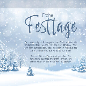 E-Card mit Winterlandschaft, geschäftliche digitale Weihnachtskarte ohne Werbung, mit Spruch (1343)