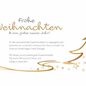 Weihnachtskarte geschäftlich, Weihnachts E-Card in Weiß & Gold, mit Spruch ohne Werbung (1350)