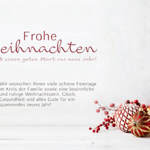 umweltfreundliche nostalgische Weihnachtskarte, E-Card für Kunden in Rot und Gold mit Spruch, ohne Werbung (1417)